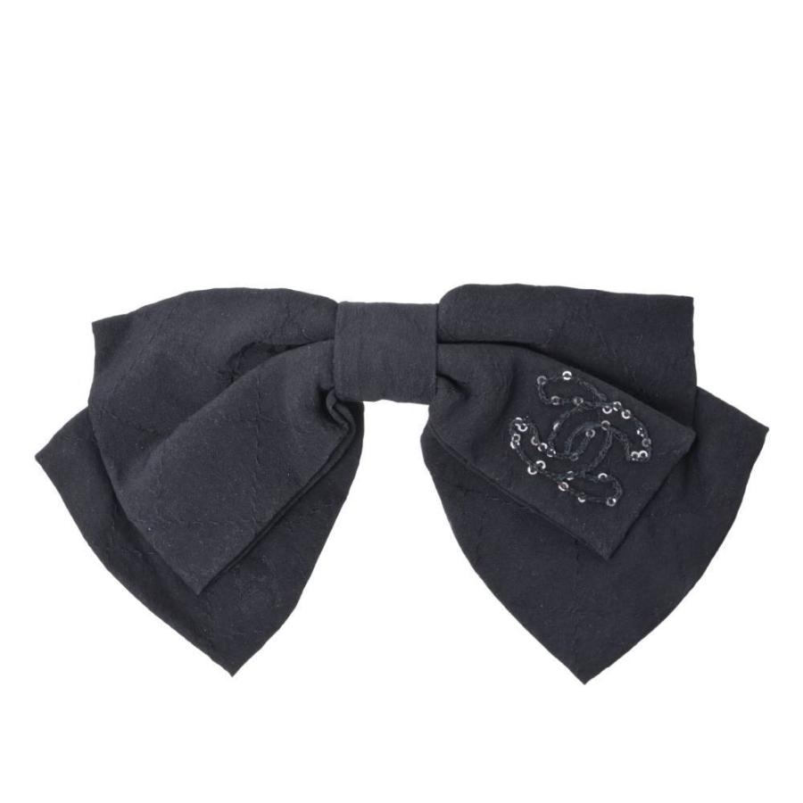 CHANEL 25C CC Logo Ribbon Barrette Hair Clip