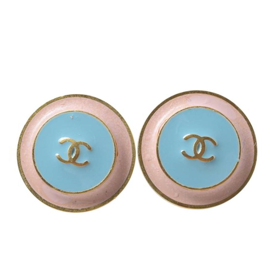CHANEL 95C CC Logo Circle Earrings