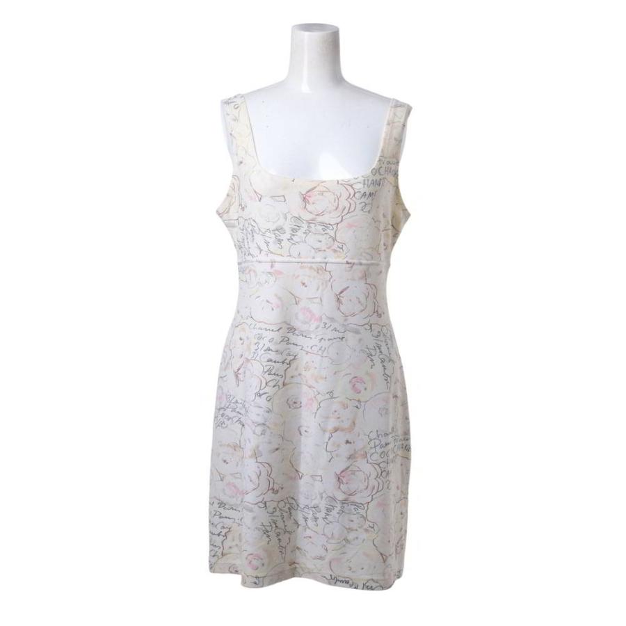 CHANEL 98C P10058V06300 Camellia & CC Logo Sleeveless Dress