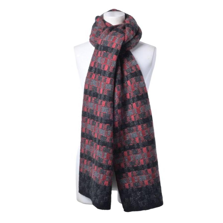 CHANEL CC Logo Checkered Metallic Cashmere Scarf