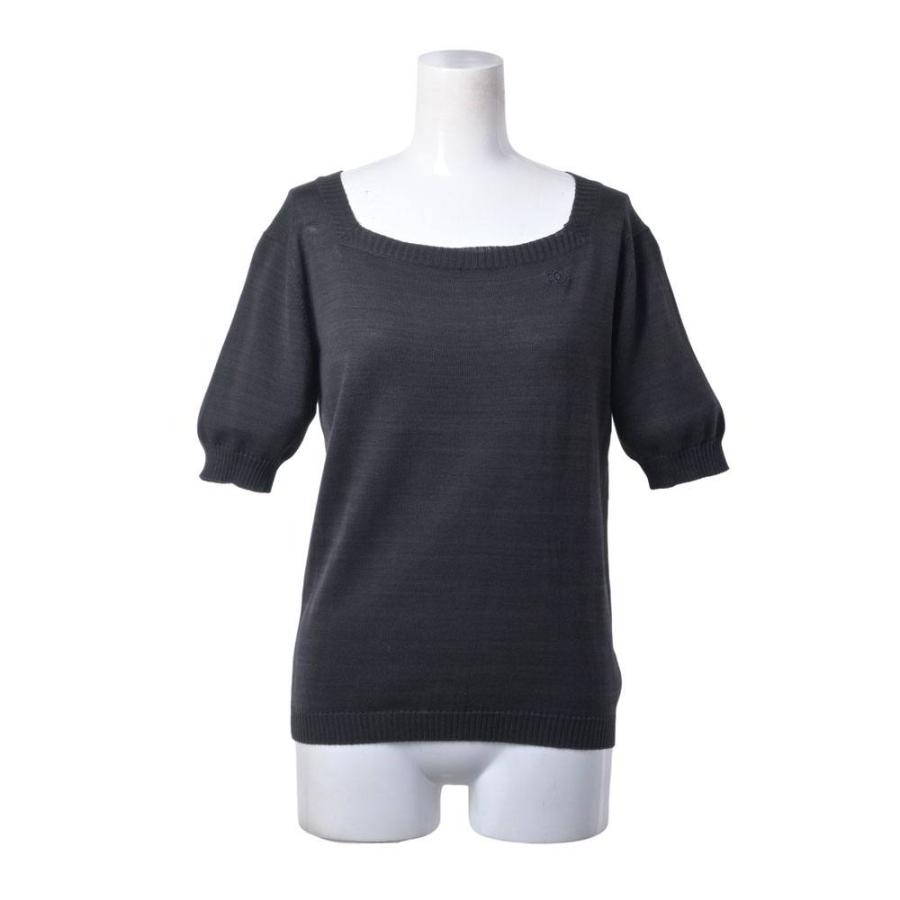 CHANEL 1970s CC Logo Embroidered Cotton Short-Sleeve Knit Top