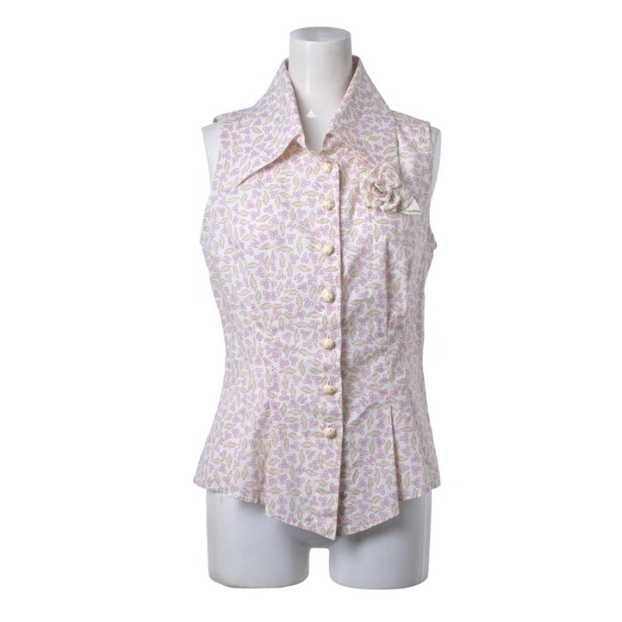 CHANEL 04P P23057V13870 Printed Sleeveless Shirt with Corsage