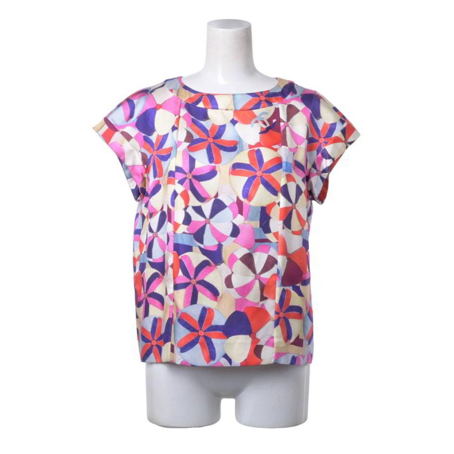 CHANEL 2016C P53151V39718 Printed Silk Blouse
