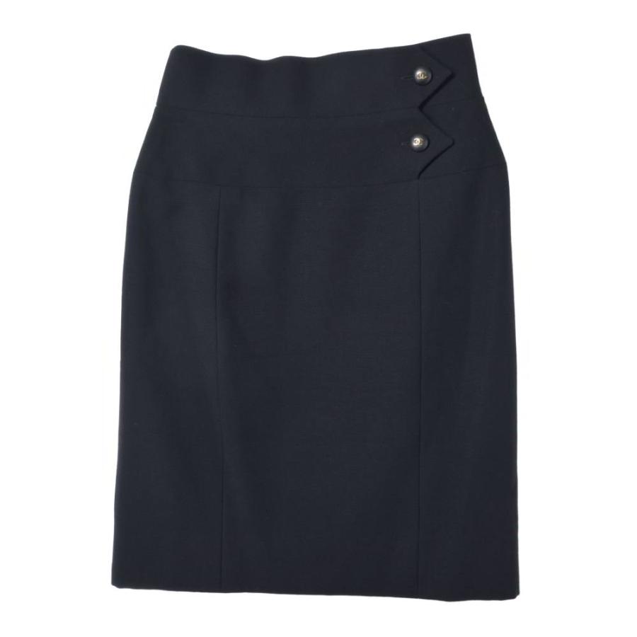 CHANEL 95C P04373V03875 CC Button Wool Mini Skirt
