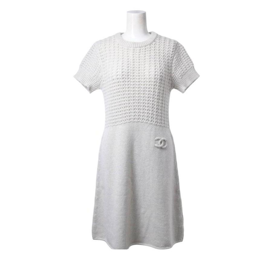 CHANEL 09A P36613K02248 Sport Line CC Logo Cashmere-Blend Knit Dress