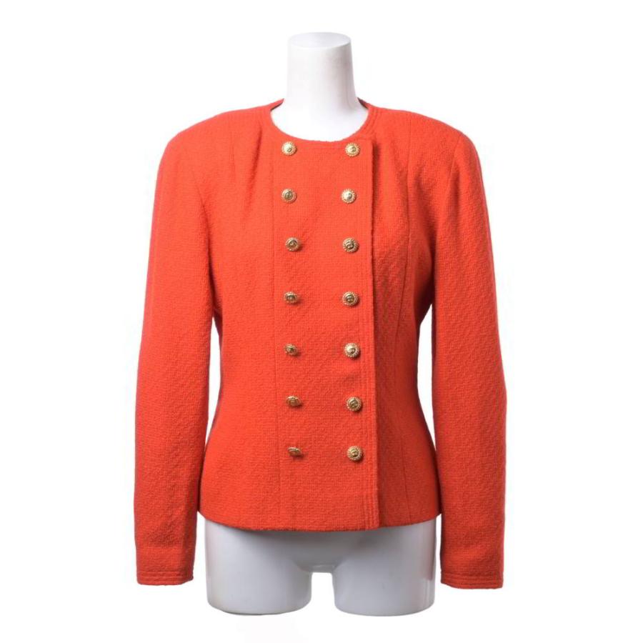 CHANEL Vintage Tweed Collarless Jacket with 20 CC Logo Buttons