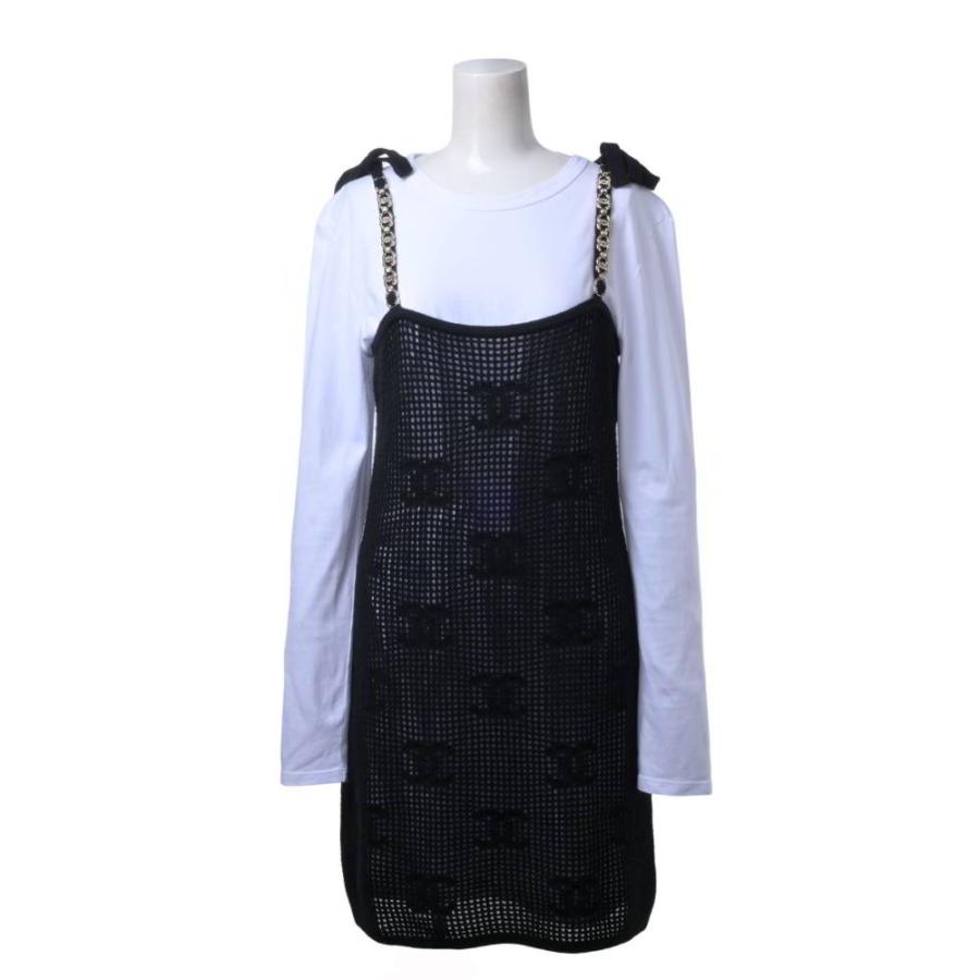 CHANEL 22C P72149K10356 CC Logo Cashmere Dress