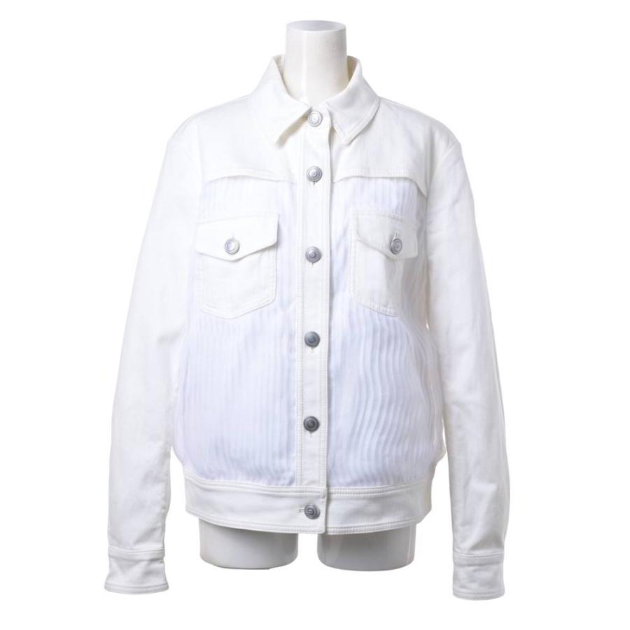 Excellent Condition CHANEL P47768W05475 Pleated Lace Denim Jacket