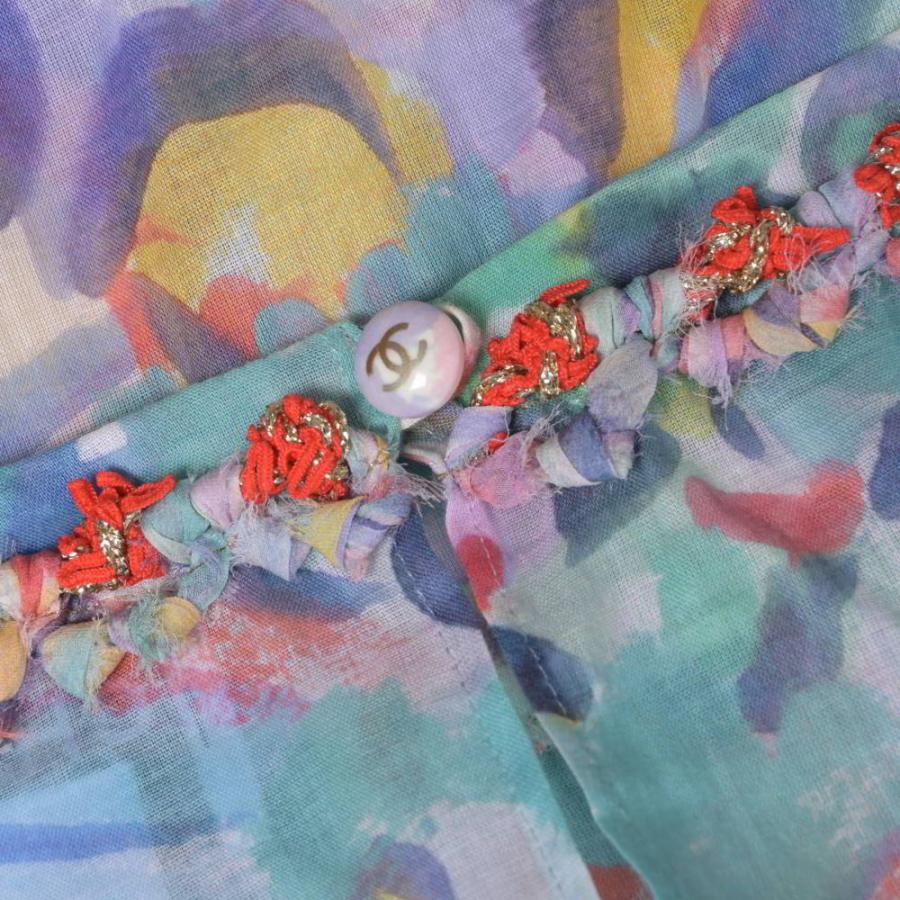 CHANEL P40130V29023 Multicolor CC Logo Print Tunic Dress