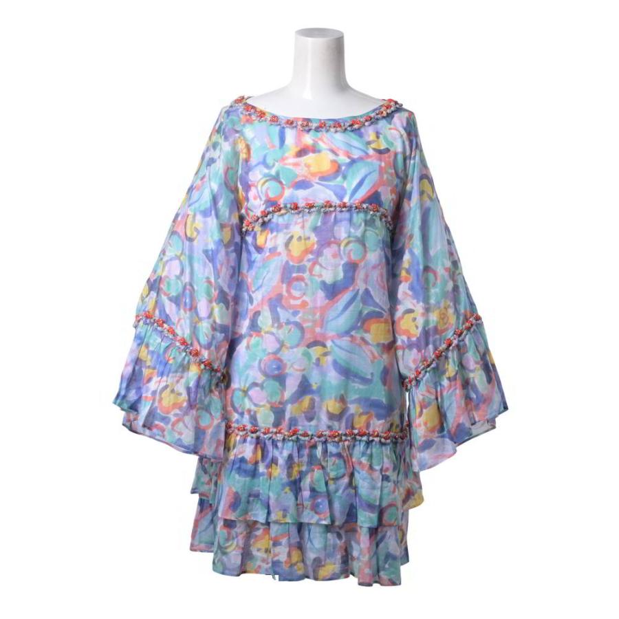 CHANEL P40130V29023 Multicolor CC Logo Print Tunic Dress