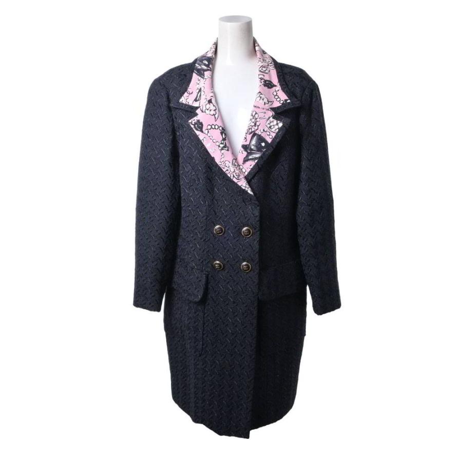 CHANEL 1993 Vintage Tweed Double-Breasted Jacket Coat with Coco Buttons
