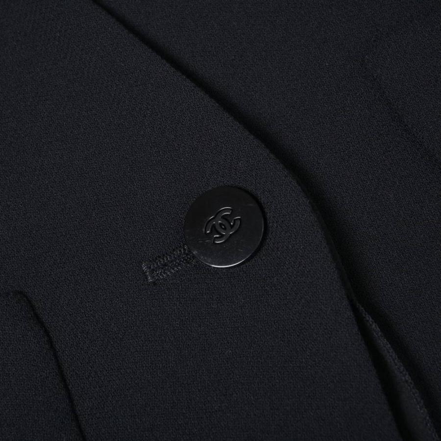 CHANEL Vintage Wool Collarless Jacket with Chiffon Detail