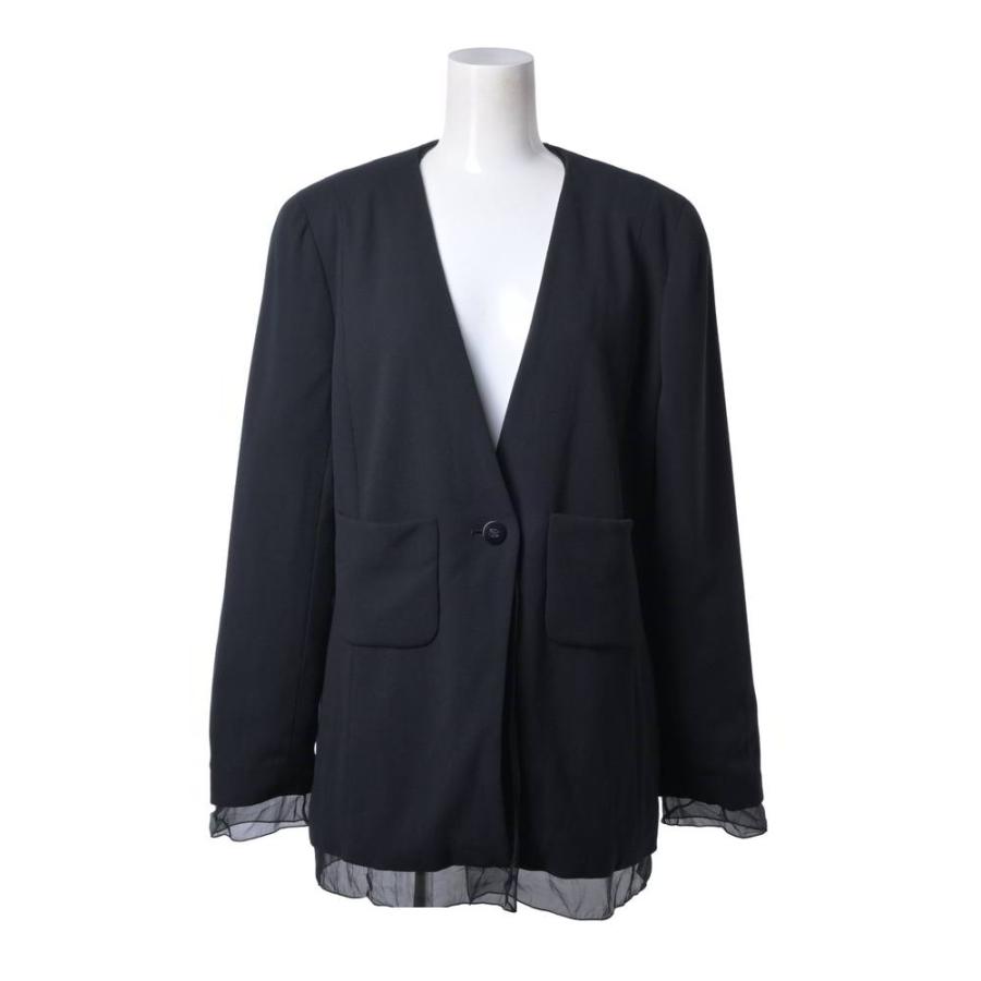 CHANEL Vintage Wool Collarless Jacket with Chiffon Detail