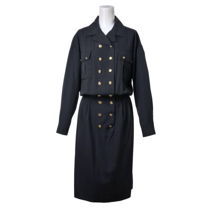 CHANEL Vintage Wool Dress with 24 Coco Mark Buttons — Excellent Condition