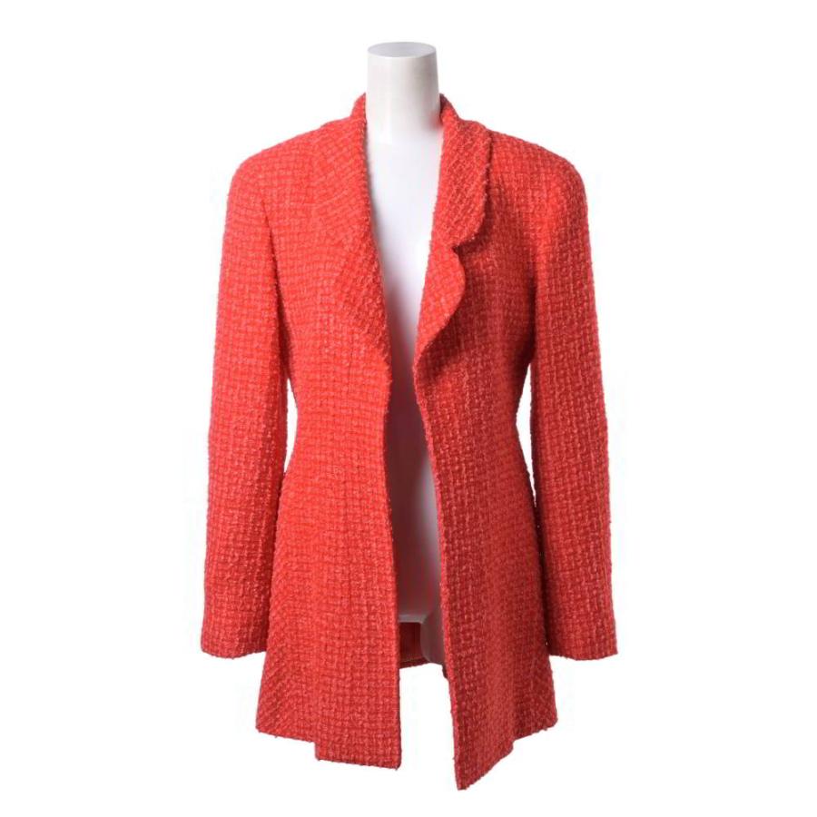 CHANEL 1994 Runway Vintage Tweed Long Jacket with 6 Coco Mark Buttons