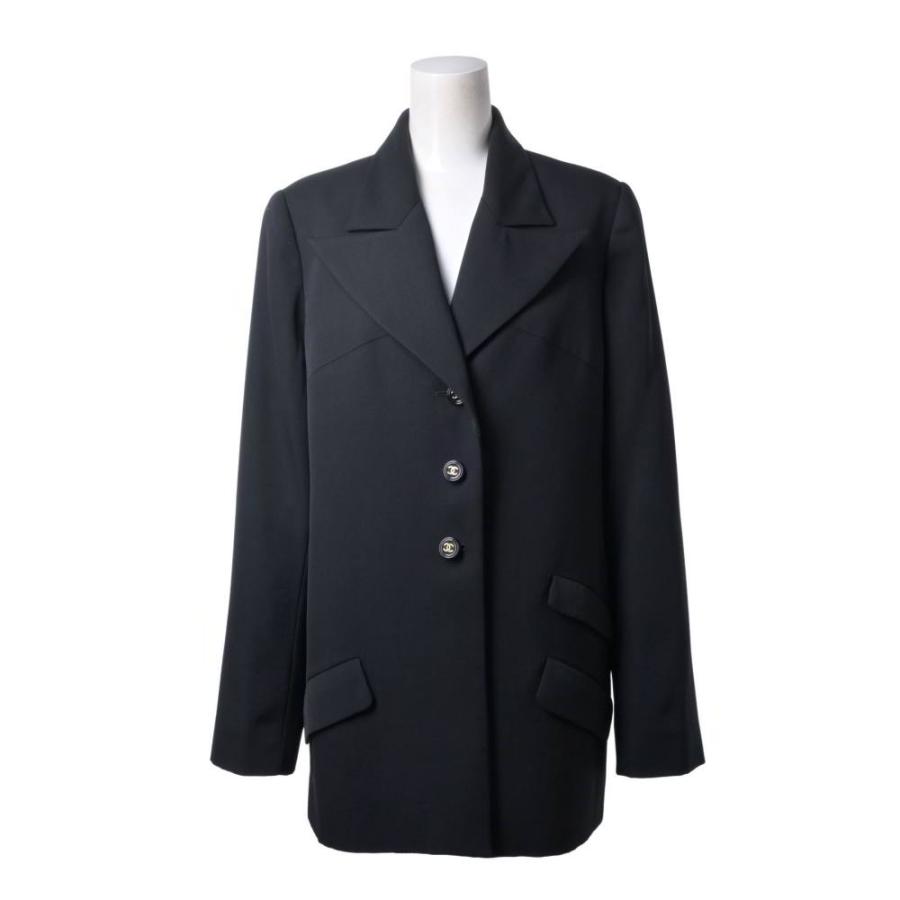CHANEL 1990s Vintage Wool Tailored Jacket with 9 Coco Mark Buttons