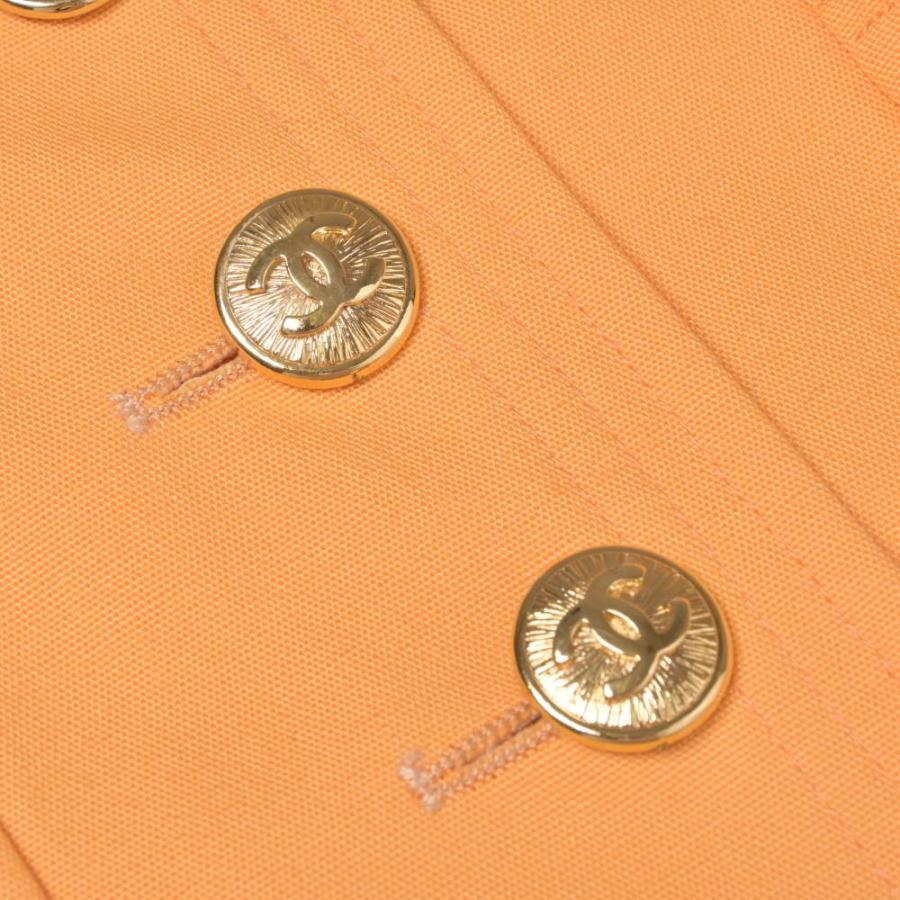 CHANEL Vintage Cotton Two-Piece Set — Jacket and Skirt with 8 Coco Mark Buttons (Excellent Condition)