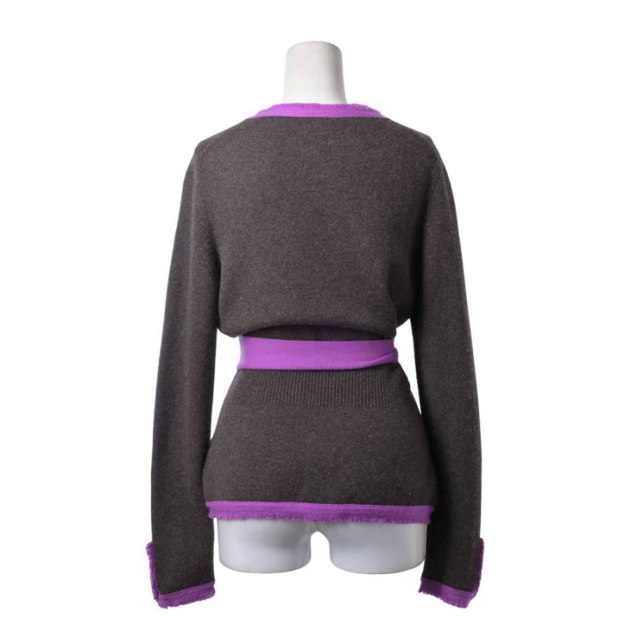 CHANEL 06A P29721K00312 Belted Cashmere Knit Jacket with 10 Coco Mark Buttons