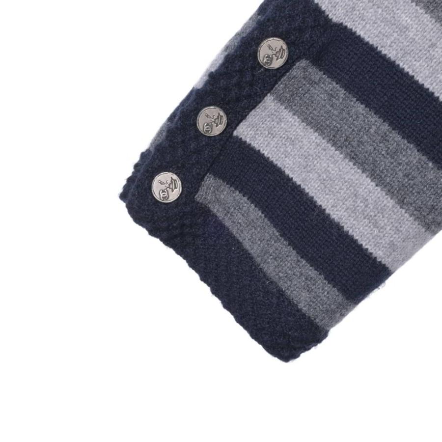 CHANEL 06C P27618V20078 Belted Striped Cashmere Knit Jacket — Excellent Used Condition