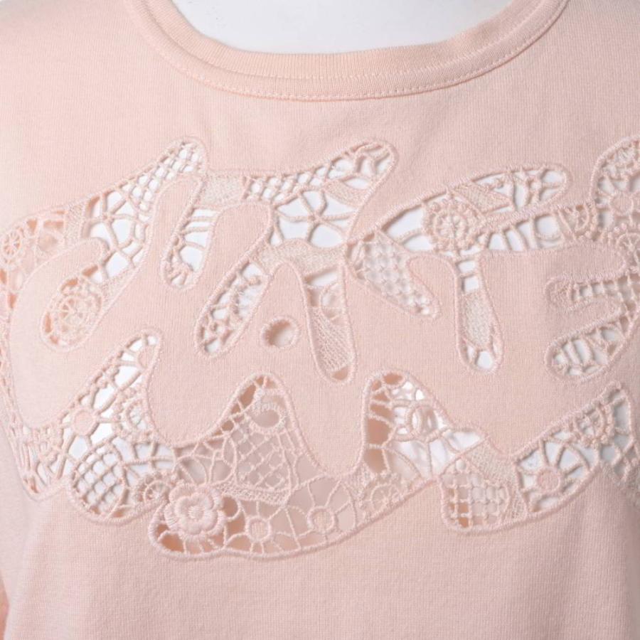 CHANEL P63109K48863 Cutwork Logo Embroidered Crew Neck T-Shirt — Excellent Condition