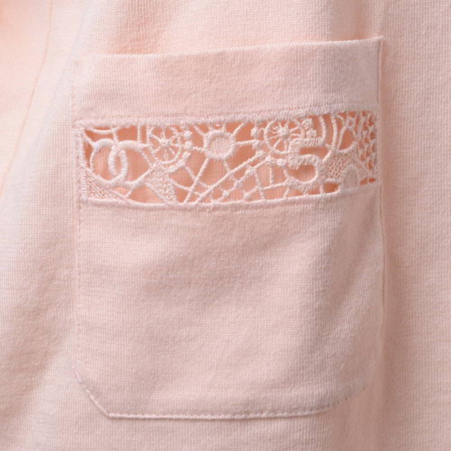 CHANEL P63109K48863 Cutwork Logo Embroidered Crew Neck T-Shirt — Excellent Condition